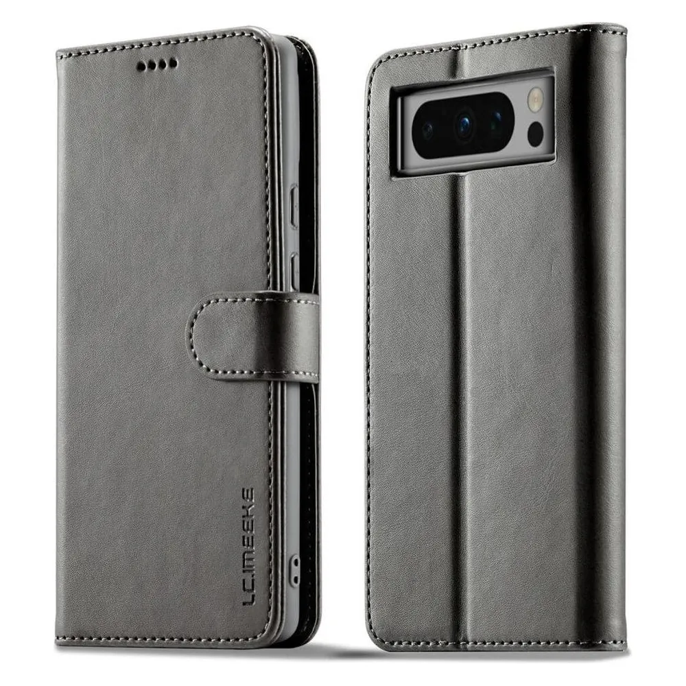 LC.Imeeke Google Pixel 8 Pro - Leder Etui Hülle grau