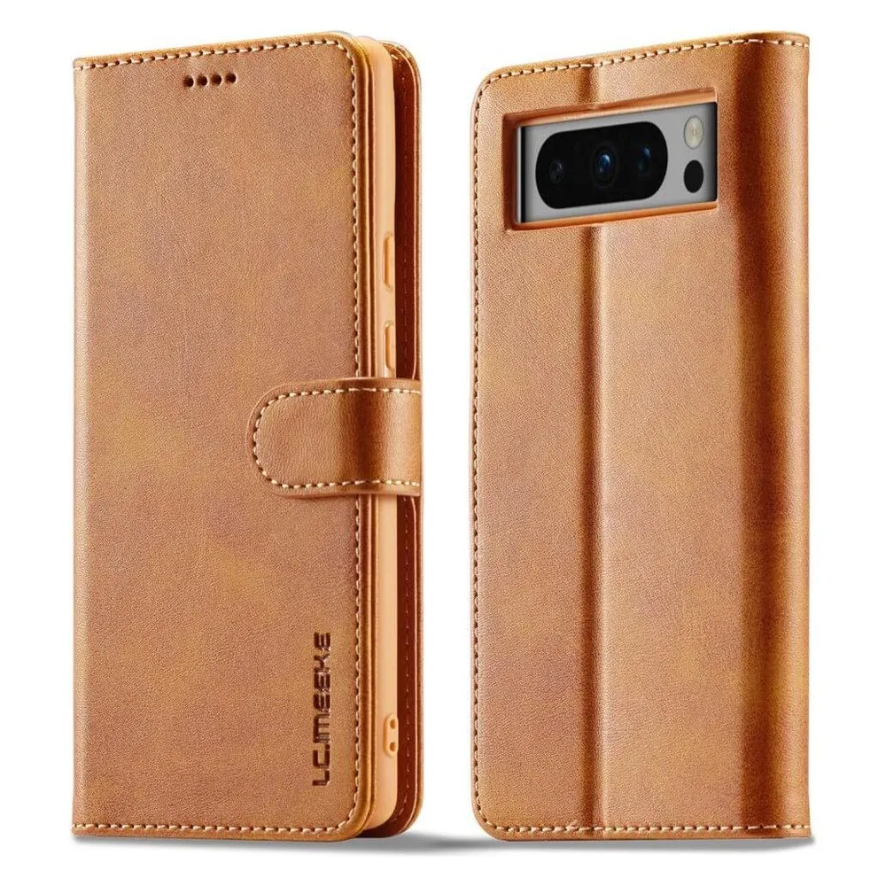 LC.Imeeke Google Pixel 8 Pro - Leder Etui Hülle beige