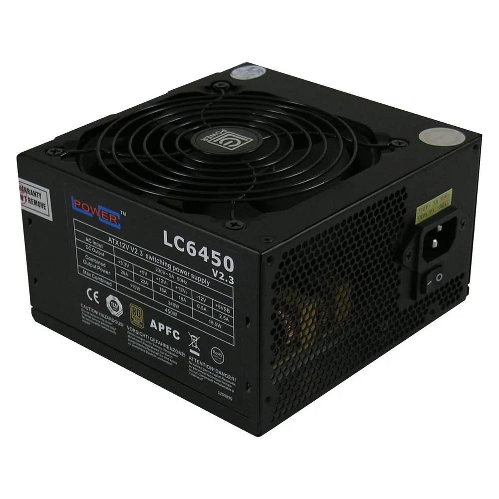 Fuente de Alimentación LC-Power LC6450 V2.3 450W 80 PLUS Bronze silencioso