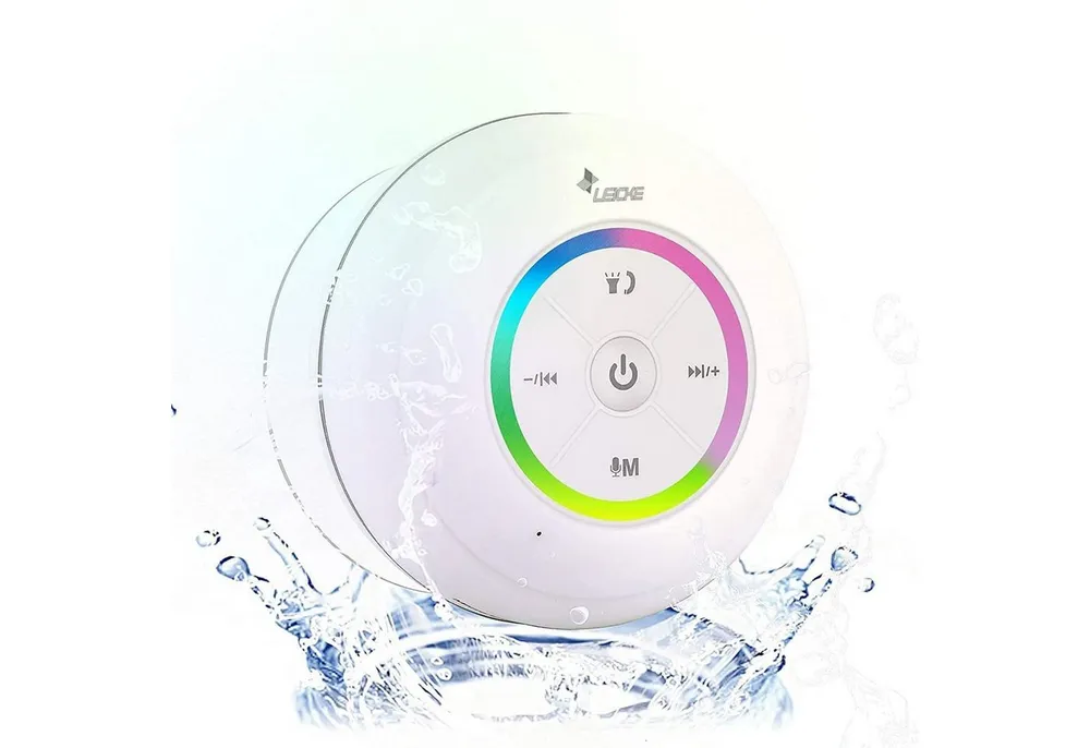 Leicke Bluetooth Duschlautsprecher,Bluetooth Lautsprecher Shower mit Saugnapf Bluetooth-Lautsprecher (Bluetooth, 5 W, Kleiner tragbarer Wireless Speaker für Badezimmer, Strand, Sauna usw)