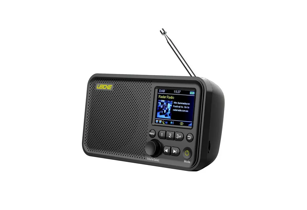 Leicke Tragbares DAB+ Radio DAB+ und UKW Radio, Küchenradio, 2,4" Farbdisplay Radio (5 W, 80 Voreinstellungen, MicroSD/TF/AUX Anschluss, Alarmfunktionen)
