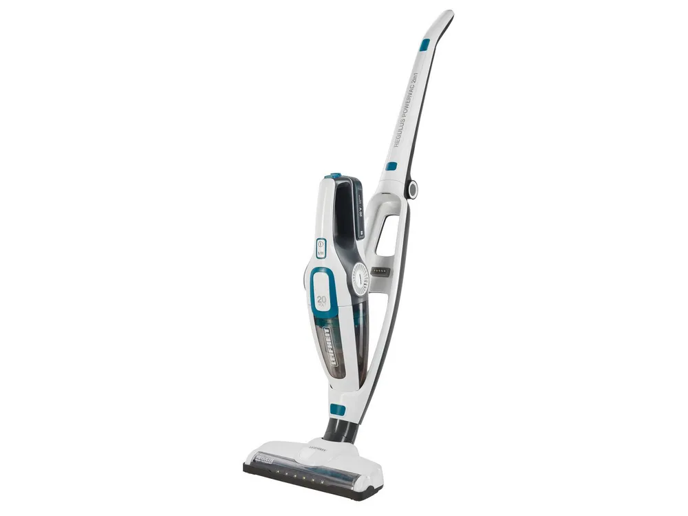 Leifheit Akku-Stielstaubsauger Akku-Staubsauger Regulus PowerVac 2in1, 125 W, Boden- und Handsauger, bis 40 Minuten Laufzeit, kabellos, beutellos