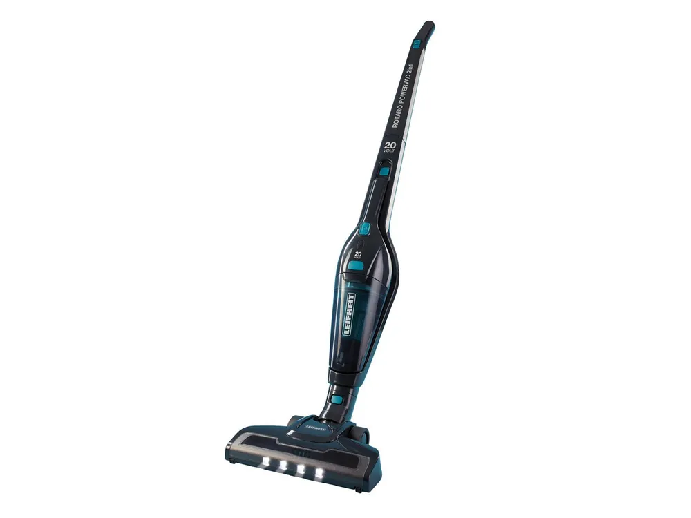 Leifheit Akku-Stielstaubsauger Rotaro PowerVac 2in1 20 V, 100 W, Boden- und Handsauger, bis 40 Minuten Laufzeit, kabellos, beutellos