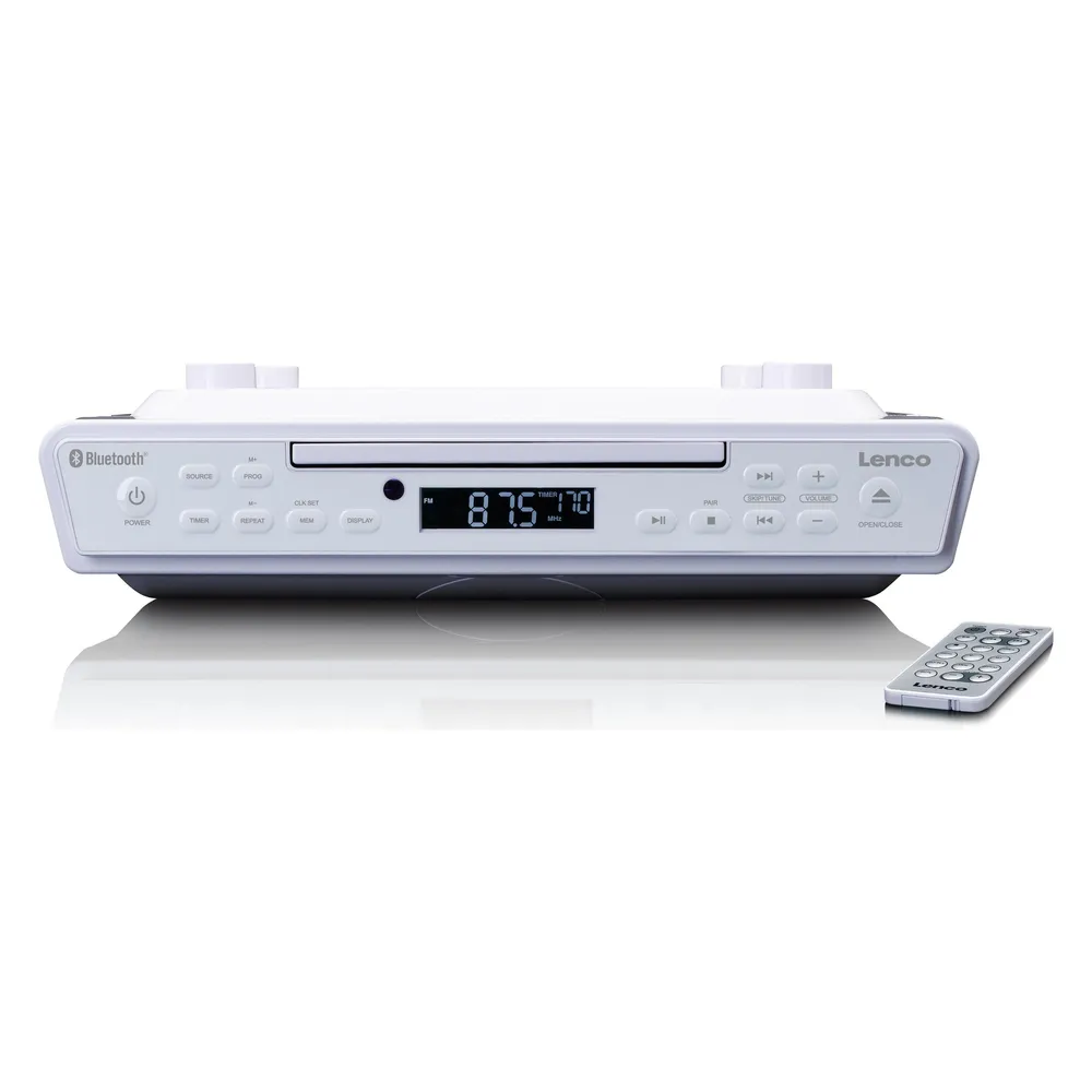 Radio Lenco KCR-150 FM Bluetooth LCD Weiss Wandmontage