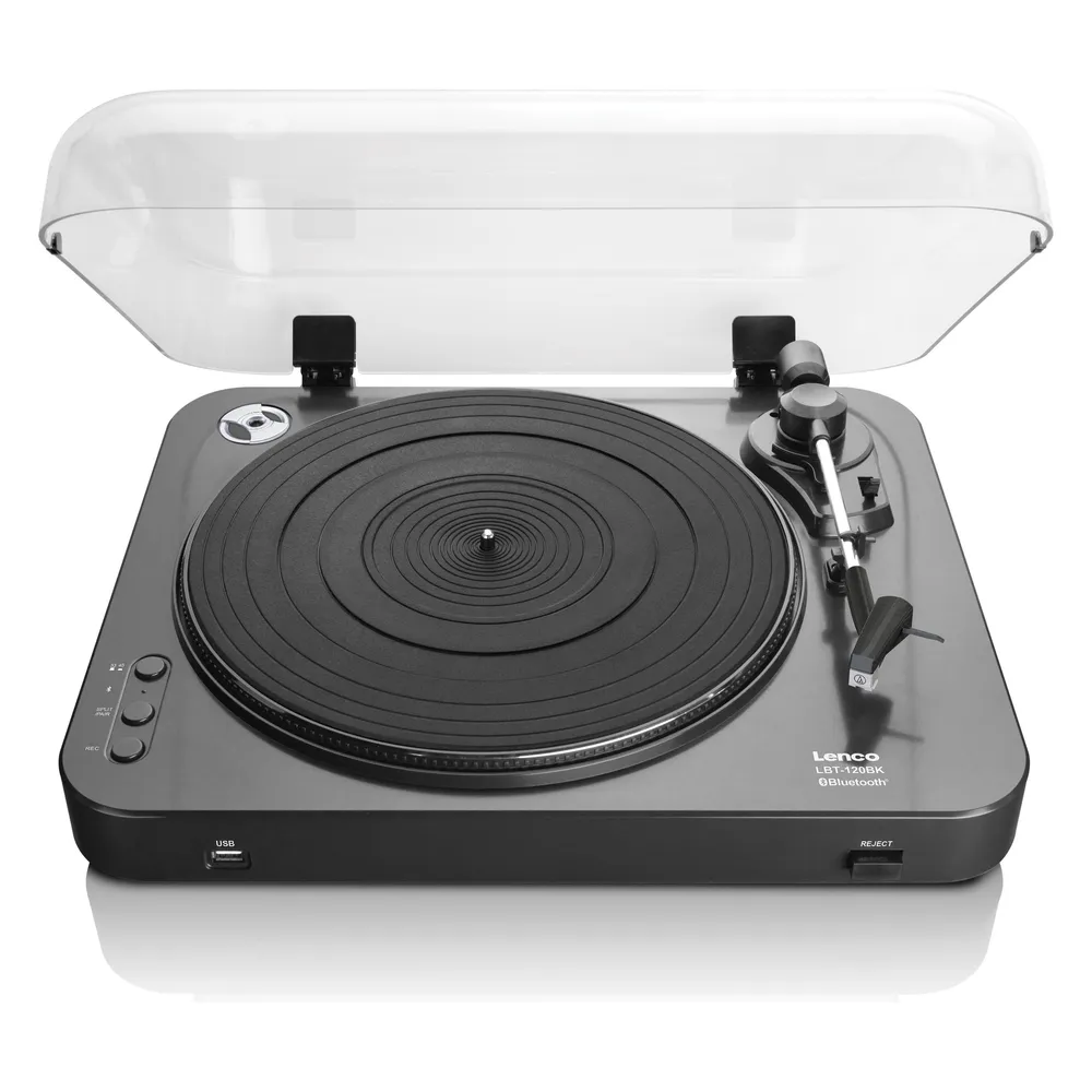 Plattenspieler Lenco LBT-120BK Bluetooth 2.1+EDR Halbautomatisch Schwarz 33/45 U/min