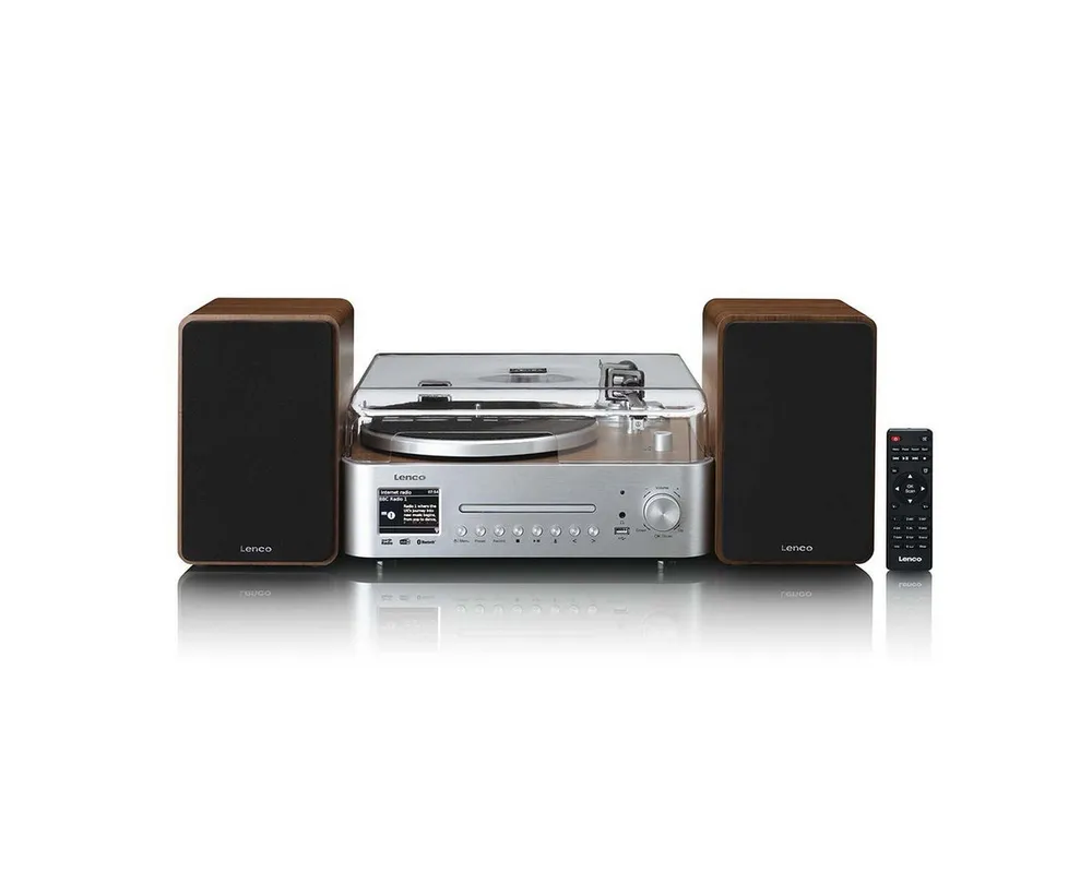 Lenco MC-860WDSI Plattenspieler (Riemenantrieb, Internetradio, DAB+, CD/MP3 und USB. Plattenspieler mit Lautsprechern)
