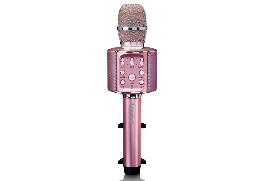 Lenco Mikrofon BMC-090PK (1-tlg), Karaoke-Mikrofon,Bluetooth 5.0,8 Std Akku,Licht & Stimmeffekte