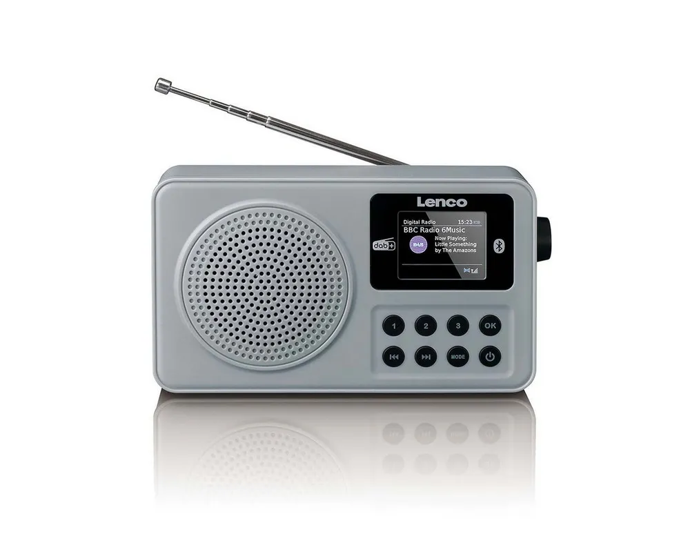Lenco PDR-034GY Radio (DAB+ Radio,Tragbares Radio, DAB+, Bluetooth 5.3, tragbares Design für flexiblen Einsatz überall)