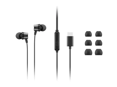Auriculares Lenovo 4XD1J77351 mit Kabel USB-C Binaural Office In-Ear Mikrofon Schwarz