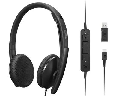 Kopfhörer Lenovo 4XD1M45626 kabelgebunden USB-C Profi-Audio Headset Schwarz