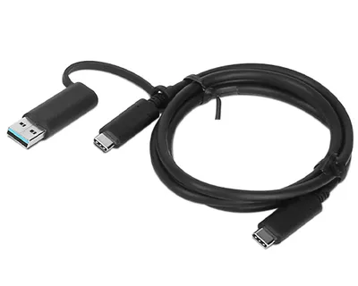 Lenovo USB-C auf USB-C Kabel 2 m 10 Gbit/s mit USB-A-Adapter Schwarz