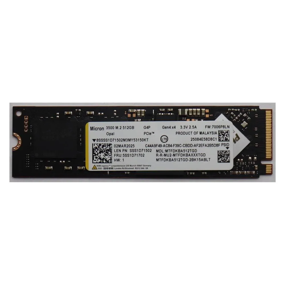 Lenovo SSD M.2 PCIe NVMe FRUM.2-2280 (512 GB, M.2 2280)