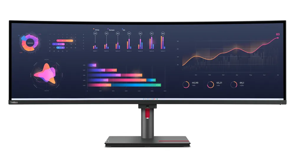Lenovo ThinkVision P49w-30 Curved-Monitor 124.5cm (49") DQHD | 63dbrat1eu | IPS - 6ms