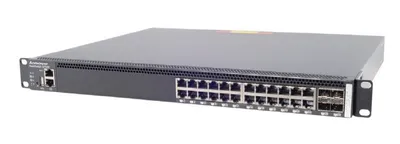 Lenovo 7159BAX Netzwerk-Switch G7028 von hinten nach vorne, 24 Ports, Schwarz