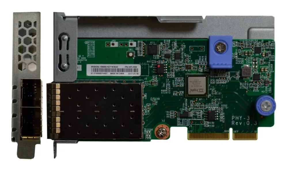 Lenovo 7ZT7A00546 Glasfaser-Netzwerkadapter und Karte 10000 Mbit/s intern, Metallic-Grün