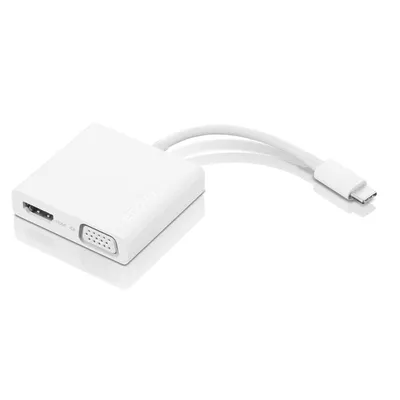 Lenovo USB-C auf VGA/HDMI 4K/USB 3.0 Adapter Weiß
