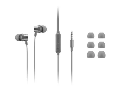 Lenovo 110 Kopfhörer mit USB Typ A Kabel für Büro und Callcenter grau Wolke