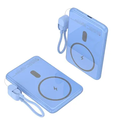 Externe Batterie Leotec Power Bank Inalámbrico 5000mAh 20W Blau