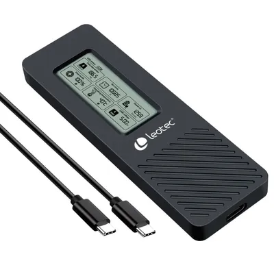 Leotec Externe Box für M.2 Nvme-Laufwerke mit LCD-Panel