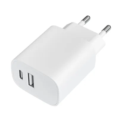 Leotec Dual USB-C PD/USB 2.0 Wandladegerät 20W Weiß