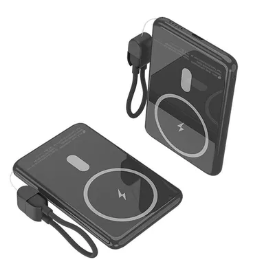 Power Bank kabellos Leotec 5000mAh 20W Schwarz