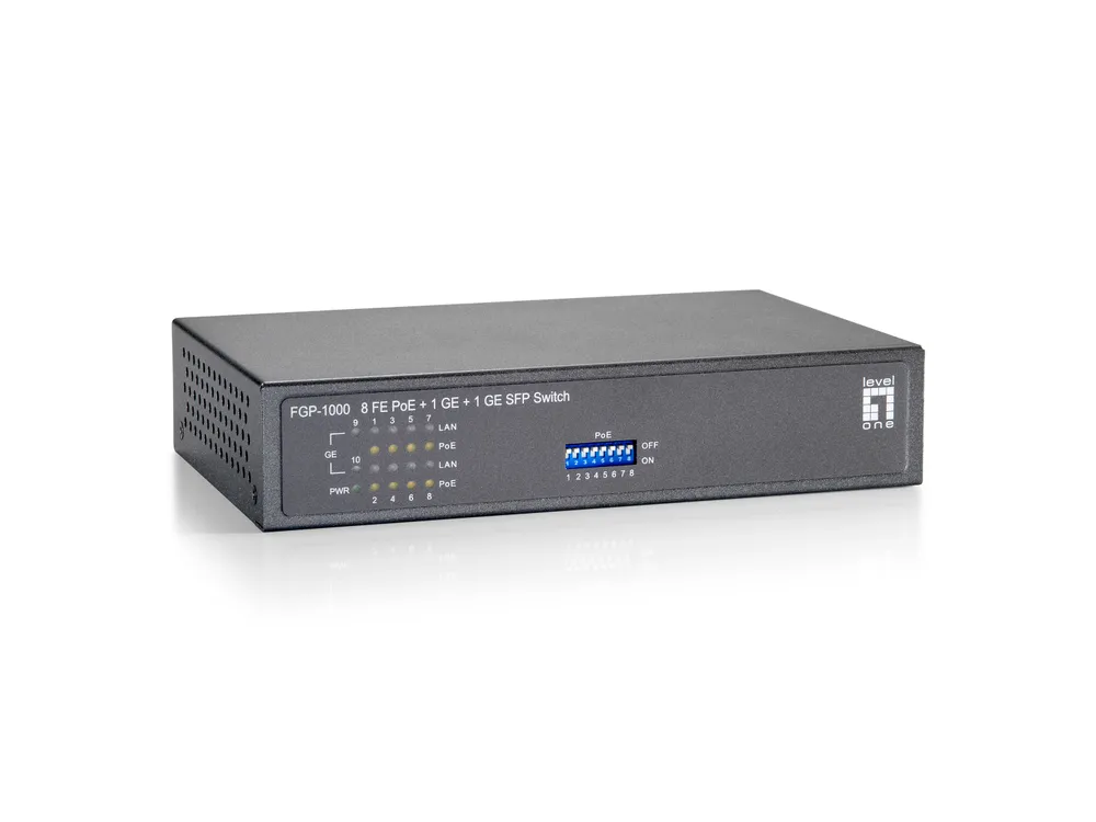 Switch PoE Level One 10 Ports 1G SFP 120W