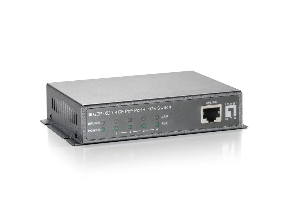 Switch Gigabit Ethernet PoE LevelOne 8 Ports 61.6W 802.3af