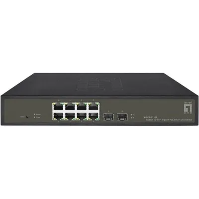 Switch LevelOne GES-2110P 8x Gigabit PoE+ 130W 2x SFP Lüfterlos
