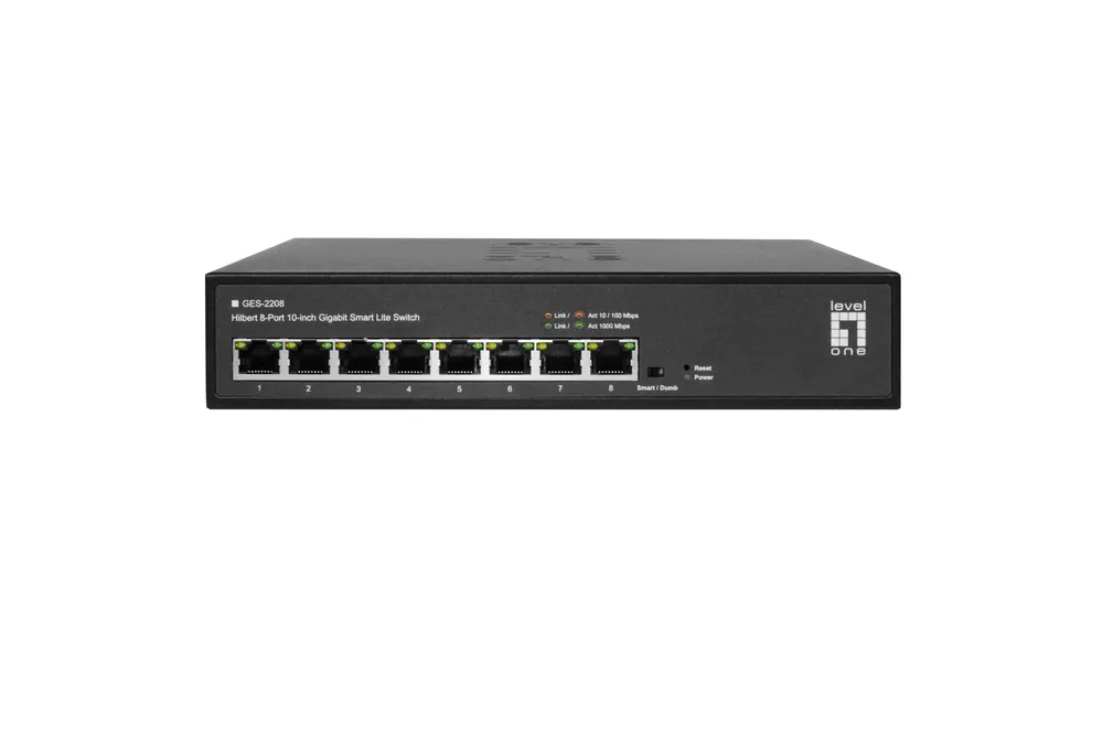 Switch LevelOne GES-2208 Managed L2 8 Ports Gigabit Ethernet Rack-Montage