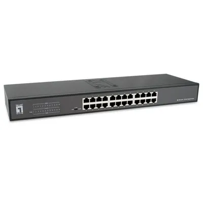 LevelOne Switch 24x GE GEU-2431 19" Rack Mount Kit Unmanaged Gigabit Ethernet (10/100/1000) 1U Schwarz
