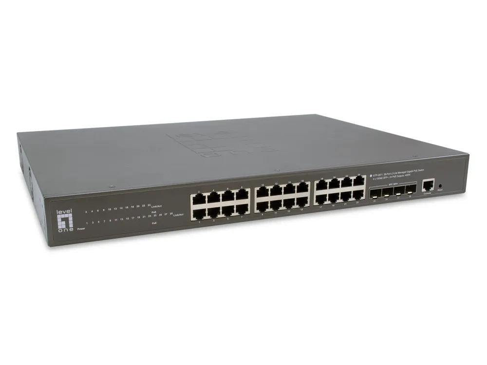 Switch LevelOne GTP-2871 Managed L3 24 Ports Gigabit PoE+ 4 SFP+