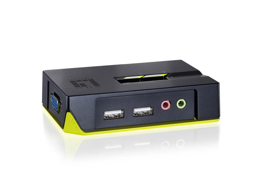 LevelOne KVM-0221 Tastatur/Video/Maus (KVM)-Switch Schwarz, Grün