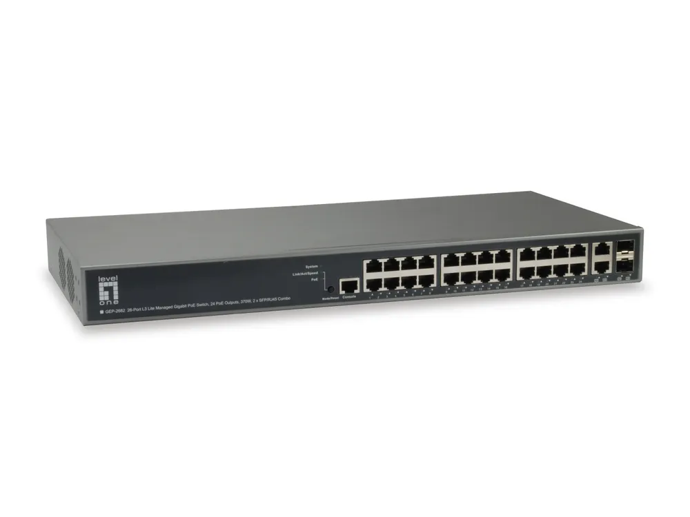 Switch LevelOne GEP-2682 Managed L3 Gigabit Ethernet PoE Rack-Montage