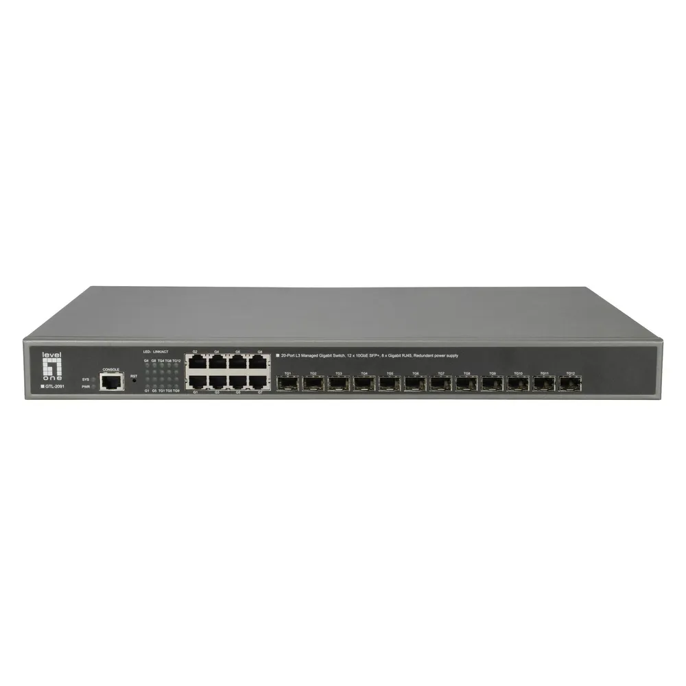 LevelOne 8x Ethernet / 12x SFP+ DRAM, Flash, AC, 50/60 Hz