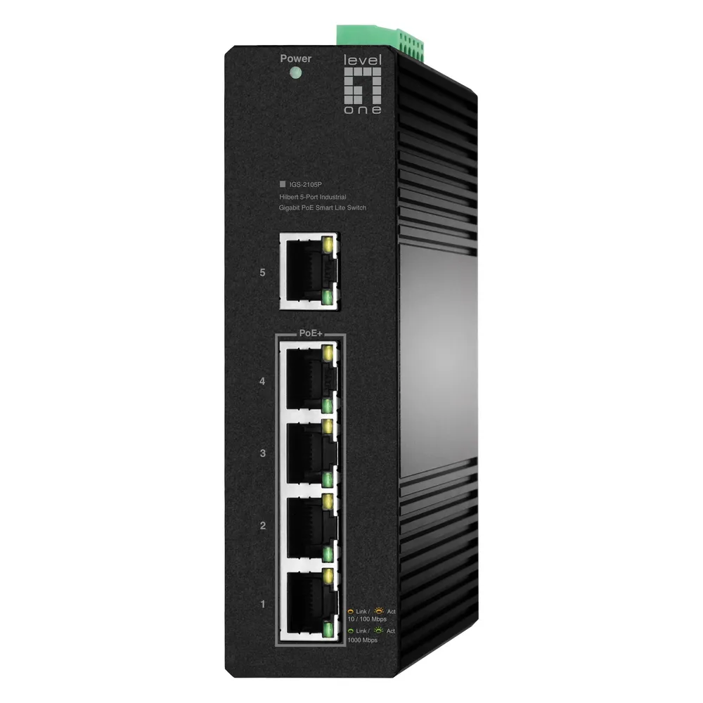 LevelOne Switch 5x GE IGS-2105P 4xPoE Outputs schwarz