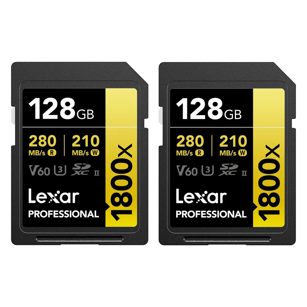 Lexar Professional SDXC 1800x GOLD 128GB 210 MB/s - Doppelpack