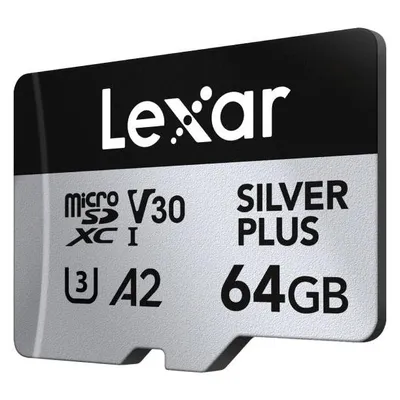 MicroSD-Karte Lexar Professional SILVER PLUS 64GB Pack 2x UHS-I V30 205MB/s robust