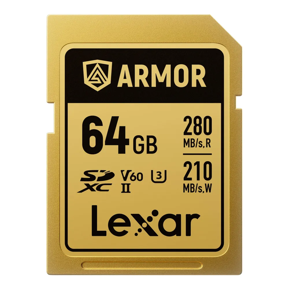 SD-Karte Lexar ARMOR GOLD SDXC UHS-II 64GB V60 IP68 Edelstahl