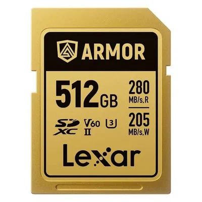 SD Karte Lexar Pro Gold Series Armor 512GB UHS-II V60 IP68 Edelstahl R280/W210