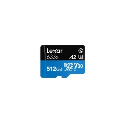 MicroSDXC Lexar 633x 512GB UHS-I Class 10 100MB/s 70MB/s Schwarz Blau