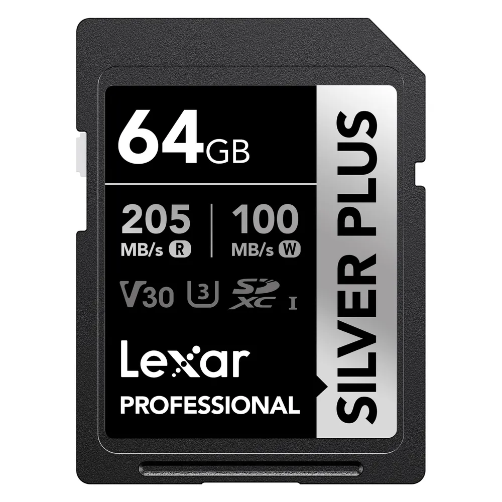 Speicherkarte Lexar Silver Plus SDXC 64 GB UHS-I V30 205 MB/s 100 MB/s