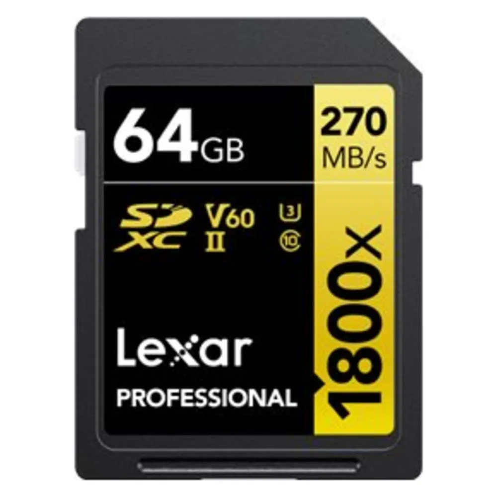 Lexar Professional 1800x (64 GB, SDXC, U3, UHS-II)