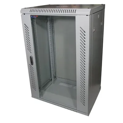 LEXI-Net 19" nástěnný rozvaděč 22U 600x600, nosnost 60 kg, skleněné dveře, svařovaný, šedý