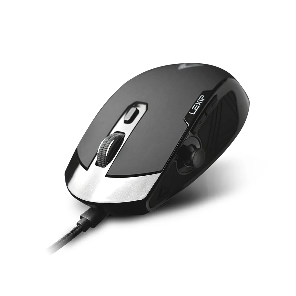 Maus Lexip REVO MOUSE Kabelgebunden 12000 DPI Schwarz RGB 12 Tasten Joystick