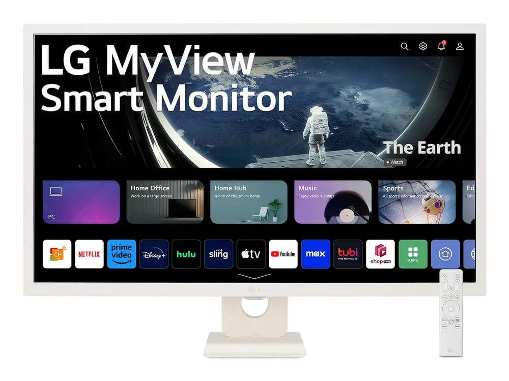 LG 32SR50F-W Smart Monitor 32" IPS Full HD webOS23, Bluetooth, Lautsprecher und Fernbedienung weiß