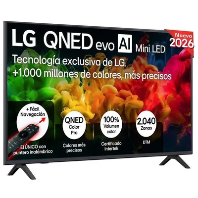 TV LG QNED MiniLED 43QNED80B6B 43" 4K UltraHD 60Hz Smart TV WebOS HDR10 Pro AI α7 Gen9
