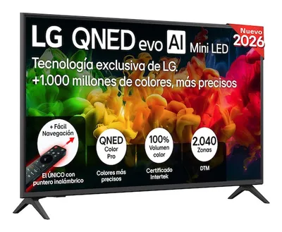 TV LG QNED MiniLED 43QNED81B6C 43" 4K UltraHD 60Hz Smart TV WebOS HDR10 AI Sound Pro