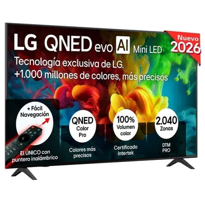 TV LG Mini LED 55QNED82B6B 55" 4K UltraHD 144Hz Smart TV WebOS HDR10 HLG KI