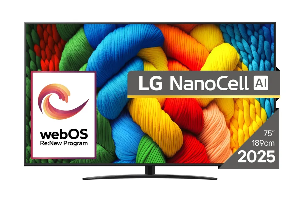 TV LG NanoCell 75NANO81A3A 75" 4K UltraHD 60Hz Smart TV WebOS HDR10 Chromecast Alexa
