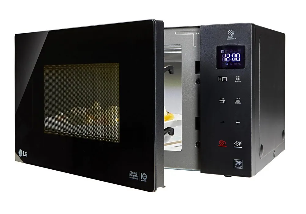 LG Mikrowelle MH 6535 GIS, (25 L, 1000 Watt) mit Quarzgrill, Smart Inverter Technologie & EasyClean, Grill, 25 l, echte Glasfront